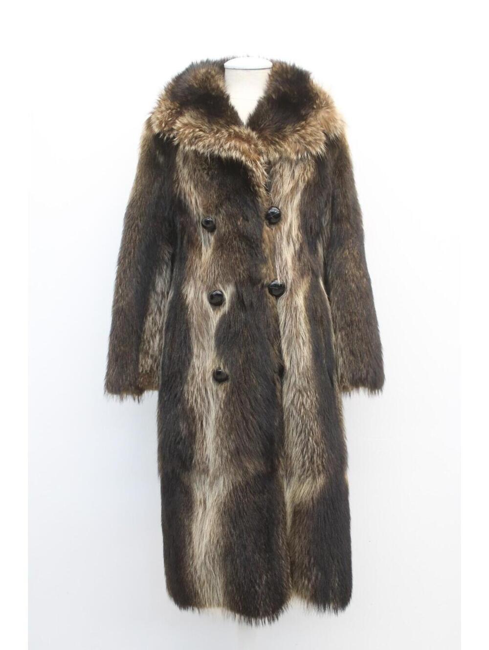 MINT CANADIAN NATURAL RACCOON RACOON FUR COAT JACKET WOMEN WOMAN SIZE 4 PETITE